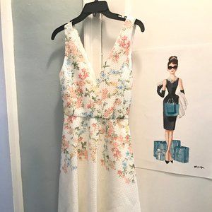 Erin Fetherson Ivory Floral Dress 0